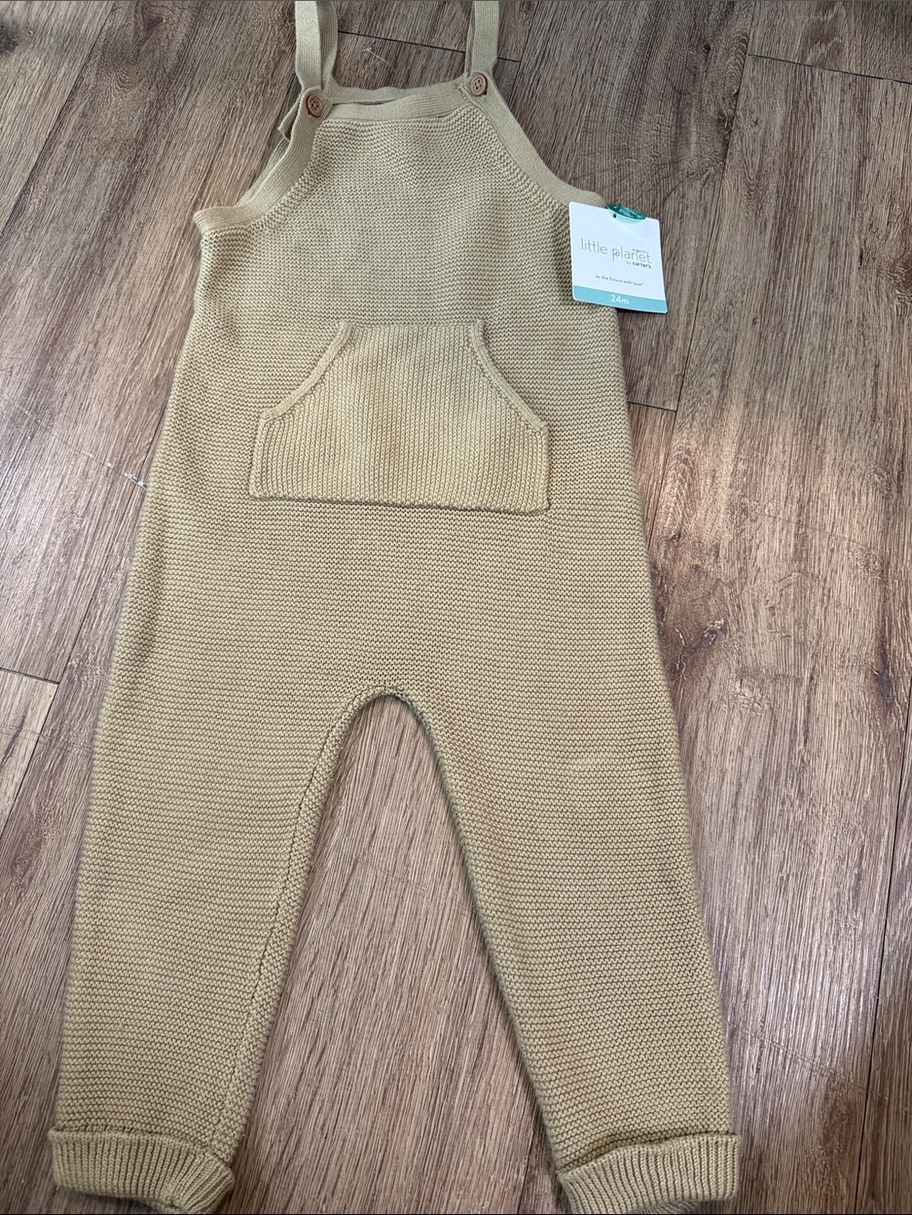Organic Little Planet Cream Knit Strap Romper 24 months
